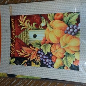 NWT Celebrate It Give Thanks "Welcome" House Flag Indoor/Outdoor Size 28…